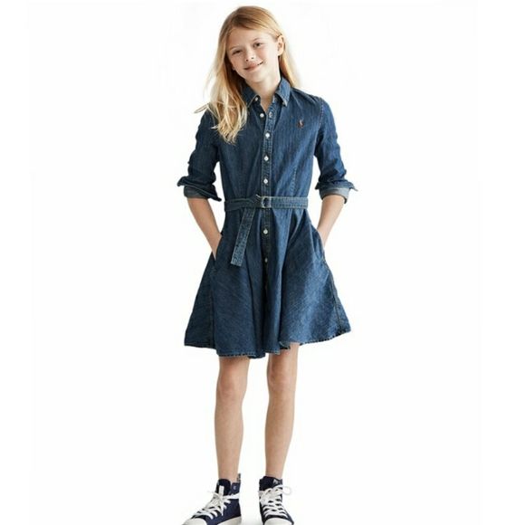 Ralph Lauren Girls Denim Shirtdress 